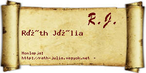 Ráth Júlia névjegykártya